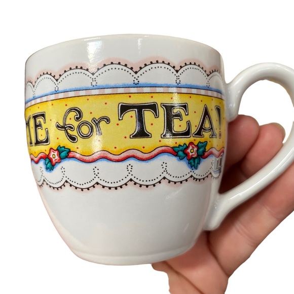 Lot of 2 sets Vintage Mary Engelbreit Cup & Saucer Set Time For Tea ME Yellow - Picture 6 of 7